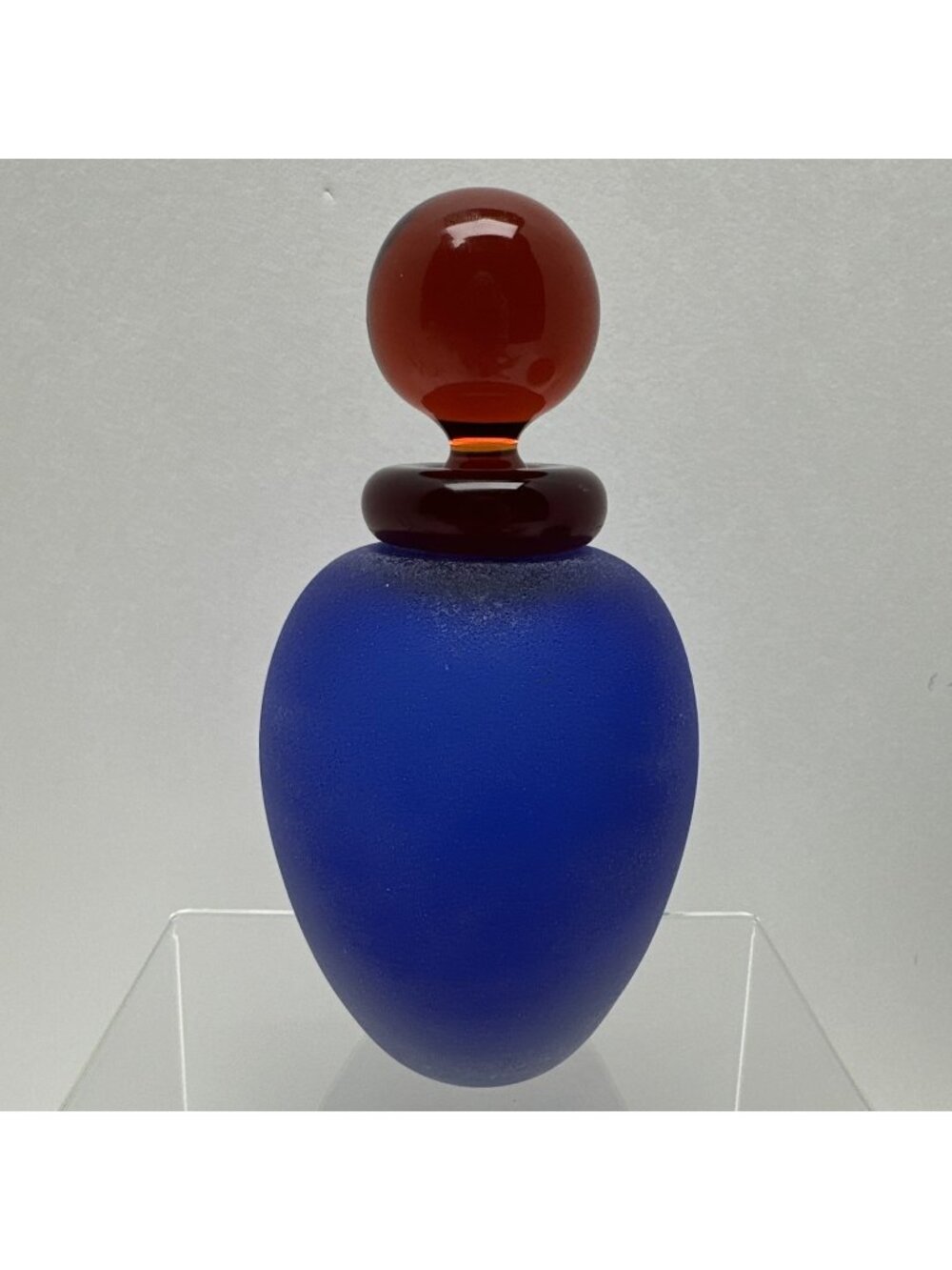 Franco Moretti Murano Perfume Bottle Signed Sanded 1980s